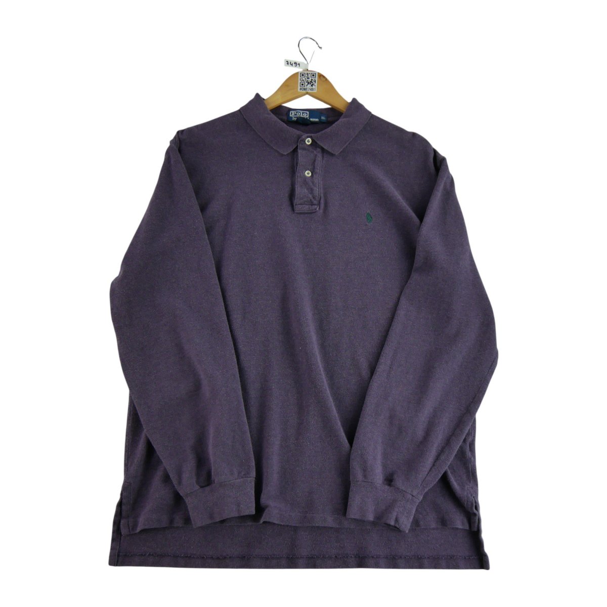 Polo manches longues Homme Violet